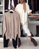 Solid Colour Sweater and Pants Two-Piece Set