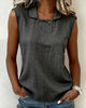 Collarless Solid Tank Top