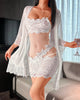 Solid Colour Ruffle-Trim Nightgown Set