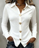 Collared Shirt with Heart-Shaped Buttoning