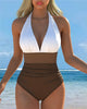 Colour-Block One-Piece Swimsuit