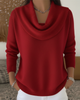 Solid Colour Fleece-Collar Pullover
