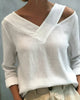 Elegant V-Neck Top with Drop-Shoulder Straps