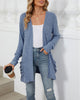 Casual Solid Colour Long-Sleeve Cardigan with Pockets