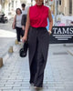 Asymmetric Layered Wide-Leg Pants