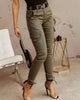 Mid-Rise Cargo Pants with Hem Pockets