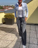 Casual Relaxed Straight Leg Striped Pants