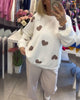 Casual Two-Piece Set with Heart Print