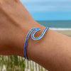 Silver Sea Wave Opal Bracelet