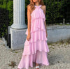 Eryndra | Halterneck maxi dress with ruffles