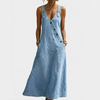 Lalie | Button-Front Long Denim Dress