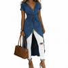 Solange | V-Neck Denim Wrap Tunic