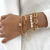 Gold & Pearl Bracelet