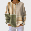 Luna - Beige Striped Patchwork Sweater