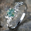 Vintage Silver Ring with Green Gemstone