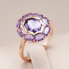 Round Violet Crystal Ring
