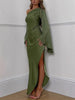 Asyntha | One-Shoulder Bell-Sleeve Dress