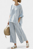 Rensleigh | Blue Striped Linen Top & Pants