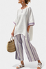 Luxmere | Striped Bamboo Blouse & Pants Set