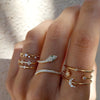 Vintage Gold Sparkle Ring Set