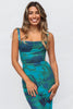 Zirael | Green open-back floral midi dress