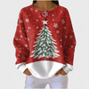 Sofia - Red Christmas Tree Print Sweater