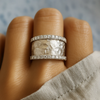 Vintage Silver Zirconia Statement Ring