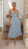 Jaylin - Sleeveless Button-Front Denim Dress