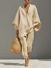 Caroline - Khaki Asymmetrical Top & Jogger Set