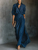 Cielo - Deep Blue Draped Maxi Dress