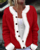 Trendy Long-Sleeve Cardigan with Contrast Colour