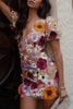 Sue | Floral mini dress with puff sleeves