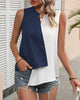 Contrast Colour-Block Sleeveless Tank Top