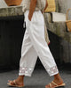 Cropped Pants with Lace Ankle Trim