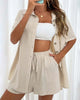 Solid Colour Shirt & Shorts Casual Set