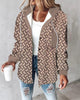 Casual Printed Hooded Coat with Pocket and Laces