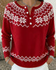 Snowflake Jacquard Sweater with Half-Zip