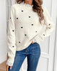 Trendy Casual Sweater with Heart Print