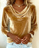 Long-Sleeve Solid Velvet Top