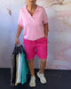 Casual Solid Cotton-Linen Shorts