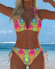 Colourful Halter Print Bikini