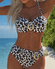 Leopard Print Metal Buckle Bikini