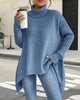 Relaxed-Fit Sweater with Asymmetric Mock Neck