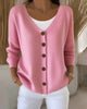 Solid Colour Buttoned Sweater