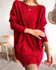 Casual Solid Colour Sweater Dress with Crew Neck and Pocket