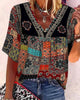 Pleated T-Shirt with Vintage Print