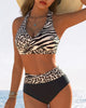 Two-Piece Bikini with Leopard and Zebra Print