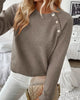 Raglan-Sleeve Sweater with Button Detail