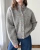 Solid Colour Mock-Neck Cardigan with Horn Buttons