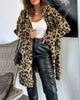 Casual Leopard Print Hooded Coat with Pocket